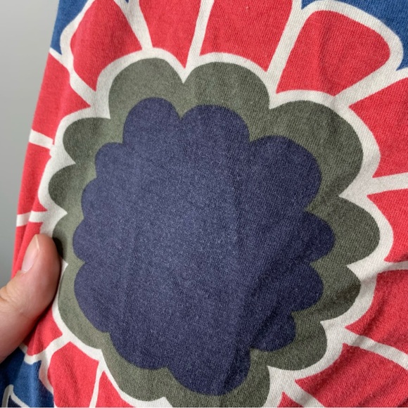 Boden Dress Tunic US 4 Multicolor Bold Floral Stretch Knit Retro 3/4 Sleeve - Picture 5 of 6